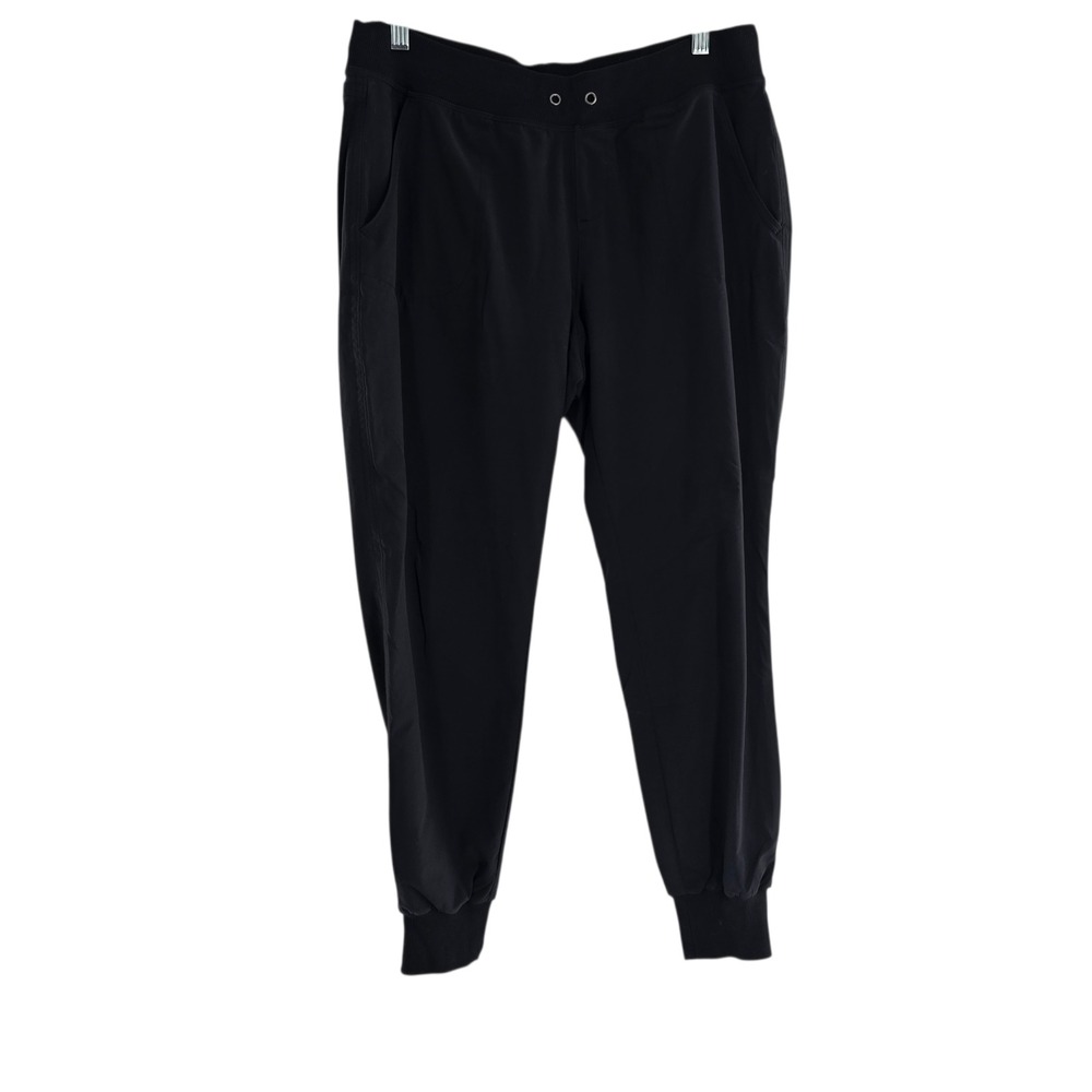 Athleta City Lined Jogger Pants Womens 8 Black Sweatpants Stretch Drawstring Gym - Picture 8 of 8